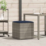 Cushion Box with Storage Grey 50 x 50 x 50 cm Poly Rattan