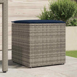 Cushion Box with Storage Grey 50 x 50 x 50 cm Poly Rattan