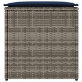 Cushion Box with Storage Grey 50 x 50 x 50 cm Poly Rattan