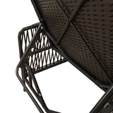Sun lounger Reclining Black 157 x 55 x 92cm Poly Rattan