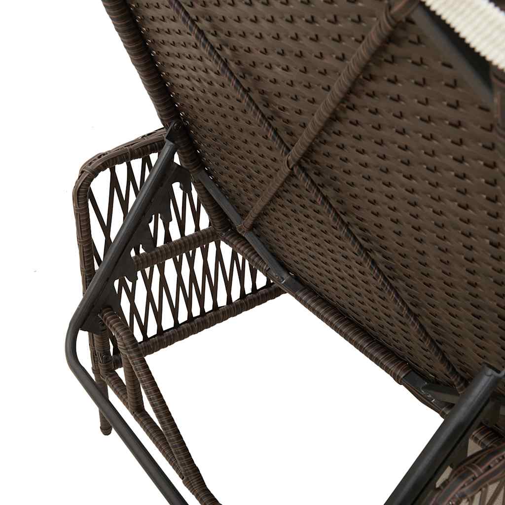 Sun lounger Reclining Brown 157 x 55 x 92cm Poly Rattan