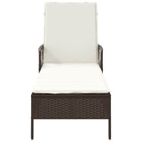 Sun lounger Reclining Brown 157 x 55 x 92cm Poly Rattan