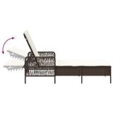 Sun lounger Reclining Brown 157 x 55 x 92cm Poly Rattan