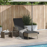 Sun lounger Reclining 1-person Grey 157 x 55 x 92cm Poly Rattan