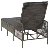Sun lounger Reclining 1-person Grey 157 x 55 x 92cm Poly Rattan