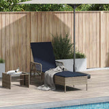Sun lounger Reclining 1-person Grey 157 x 55 x 92cm Poly Rattan