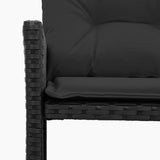 Garden Sofa with Table and Cushions L-Shaped Black Poly Rattan