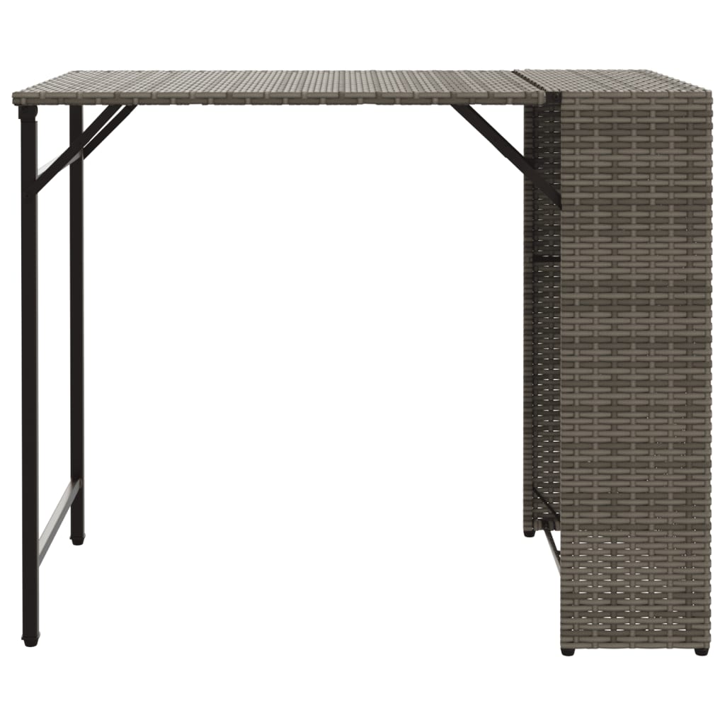 5 Piece Garden Dining Set Foldable Grey Poly Rattan