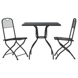 3 Piece Garden Dining Set Anthracite Metal Mesh