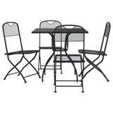 5 Piece Garden Dining Set Anthracite Metal Mesh