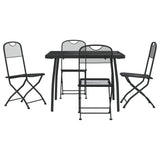 5 Piece Garden Dining Set Anthracite Metal Mesh