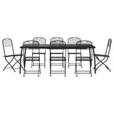 9 Piece Garden Dining Set Anthracite Metal Mesh