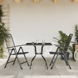 3 Piece Garden Dining Set Anthracite Metal Mesh