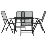 5 Piece Garden Dining Set Anthracite Metal Mesh