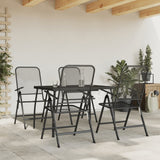 5 Piece Garden Dining Set Anthracite Metal Mesh