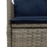 Reclining Garden Chairs 2 pcs with Cushions Grey Poly Rattan