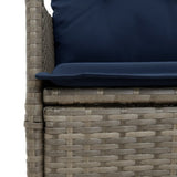 Reclining Garden Chairs 2 pcs with Cushions Grey Poly Rattan