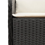 9 Piece Garden Dining Set with Cushions Black Poly Rattan