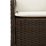9 Piece Garden Dining Set with Cushions Brown Poly Rattan