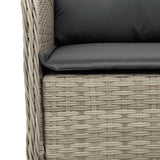 7 Piece Garden Dining Set with Cushions Light Grey Poly Rattan