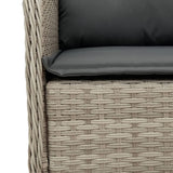 5 Piece Garden Dining Set with Cushions Light Grey Poly Rattan