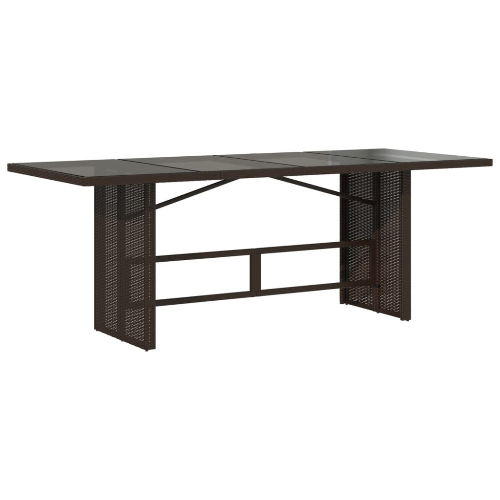 7 Piece Garden Dining Set with Cushions Brown Poly Rattan