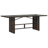 7 Piece Garden Dining Set with Cushions Brown Poly Rattan
