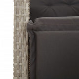 9 Piece Garden Dining Set with Cushions Light Grey Poly Rattan