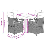 5 Piece Garden Dining Set with Cushions Beige Poly Rattan