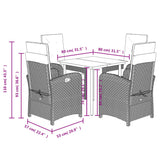 5 Piece Garden Dining Set with Cushions Beige Poly Rattan