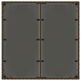 Garden Table with Glass Top Brown 90x90x75 cm Poly Rattan