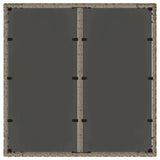 Garden Table with Glass Top Grey 90x90x75 cm Poly Rattan