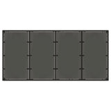 Garden Table with Glass Top Black 190x90x75 cm Poly Rattan