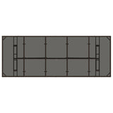 Garden Table with Glass Top Brown 240x90x75 cm Poly Rattan