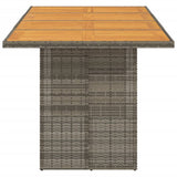 Garden Table with Acacia Wood Top Grey 190x80x75 cm Poly Rattan
