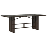Garden Table with Glass Top Brown 190x80x75 cm Poly Rattan