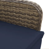Reclining Garden Chairs 2 pcs with Table Grey Poly Rattan