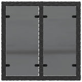 Garden Table with Glass Top Black 55x55x37 cm Poly Rattan