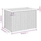 Garden Side Tables 2pcs Beige 55x34x37cm Poly Rattan Solid Wood