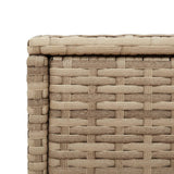 Garden Side Table with Glass Top Beige 58x27.5x55 cm Poly Rattan