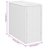 Garden Side Table with Wooden Top Beige 58x27.5x55 cm Poly Rattan