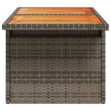 Garden Table Grey 100x55x73 cm Poly Rattan and Acacia Wood