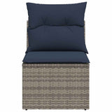 Garden Sofa with Cushion 3 pcs Grey Poly rattan