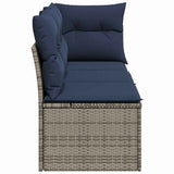 Garden Sofa with Cushion 8 pcs Grey and beige Poly rattan