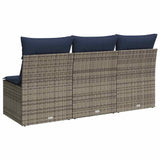 Garden Sofa with Cushion 7 pcs Grey and beige Poly rattan