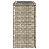 Garden Side Table with Glass Top Light Grey 58x27.5x55 cm Poly Rattan