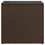 Garden Side Table with Glass Top Brown 58x27.5x55 cm Poly Rattan