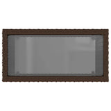 Garden Side Table with Glass Top Brown 58x27.5x55 cm Poly Rattan