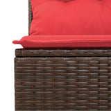 Garden Sofa with Cushion Brown 55 x 62 x 69cm Poly Rattan