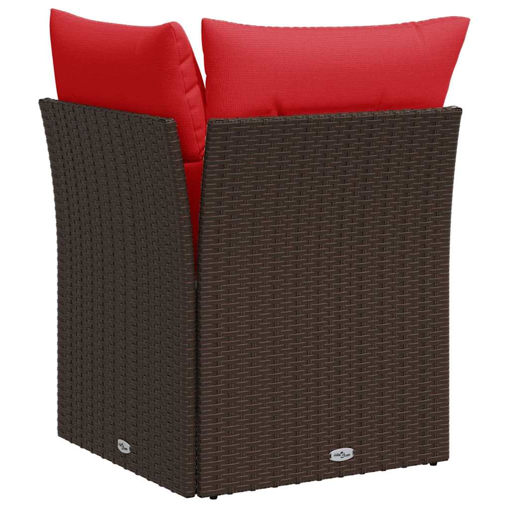 Garden Sofa with Cushion Brown 62 x 62 x 69cm Poly Rattan